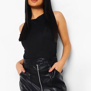 PETITE COATED DENIM SKIRT